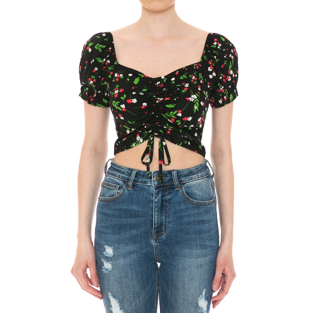 Floral Drawstring Top
