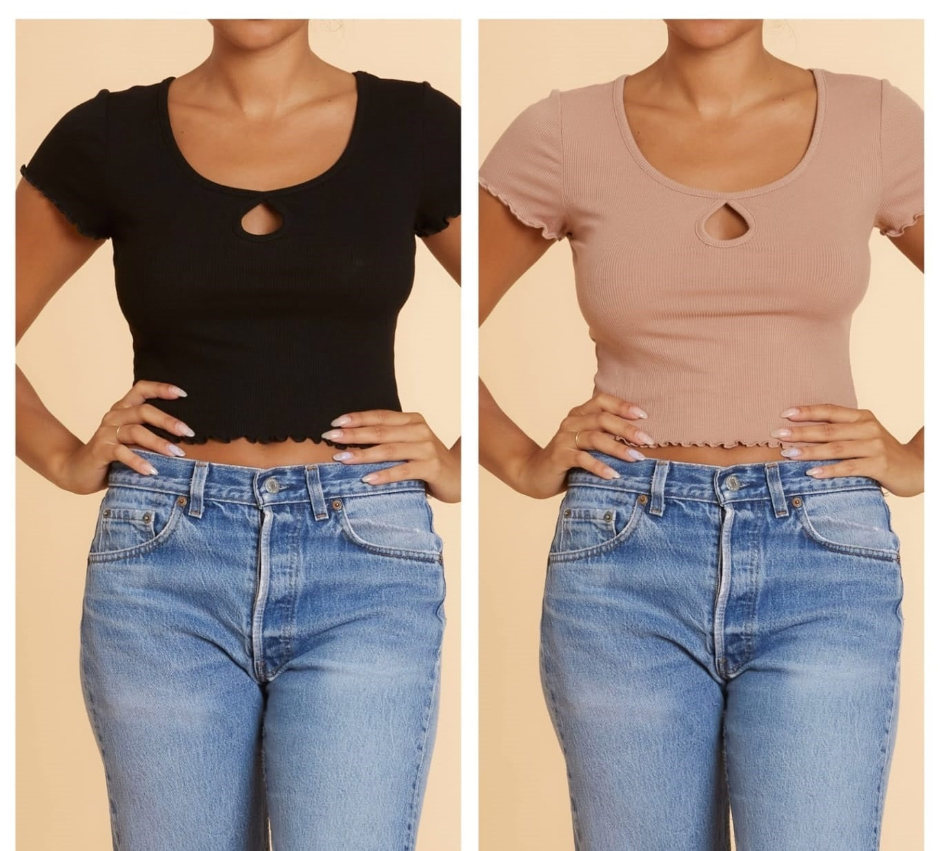Lettuce Edge Keyhole Tee