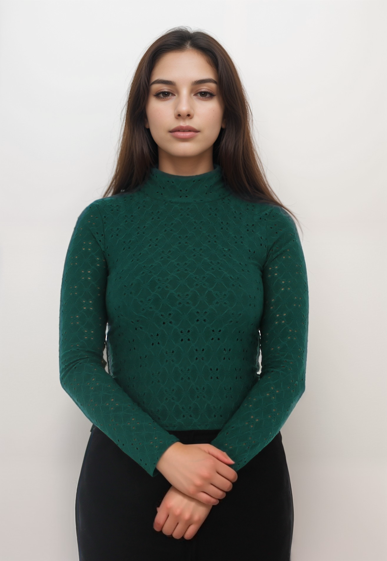 Statement Cutout Mock Neck Long Sleeve Top
