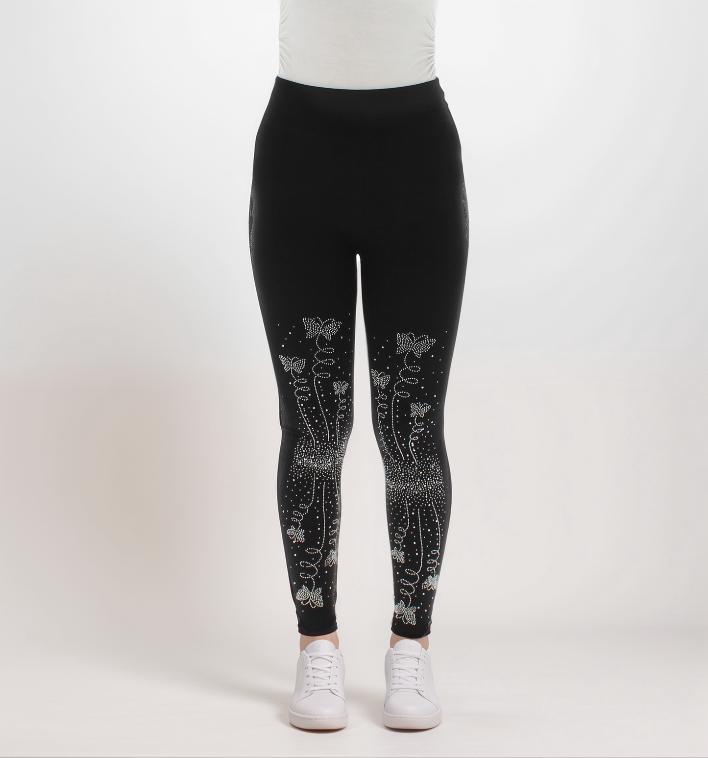 Rhinestone Fleece Lined High-Waist Leggings