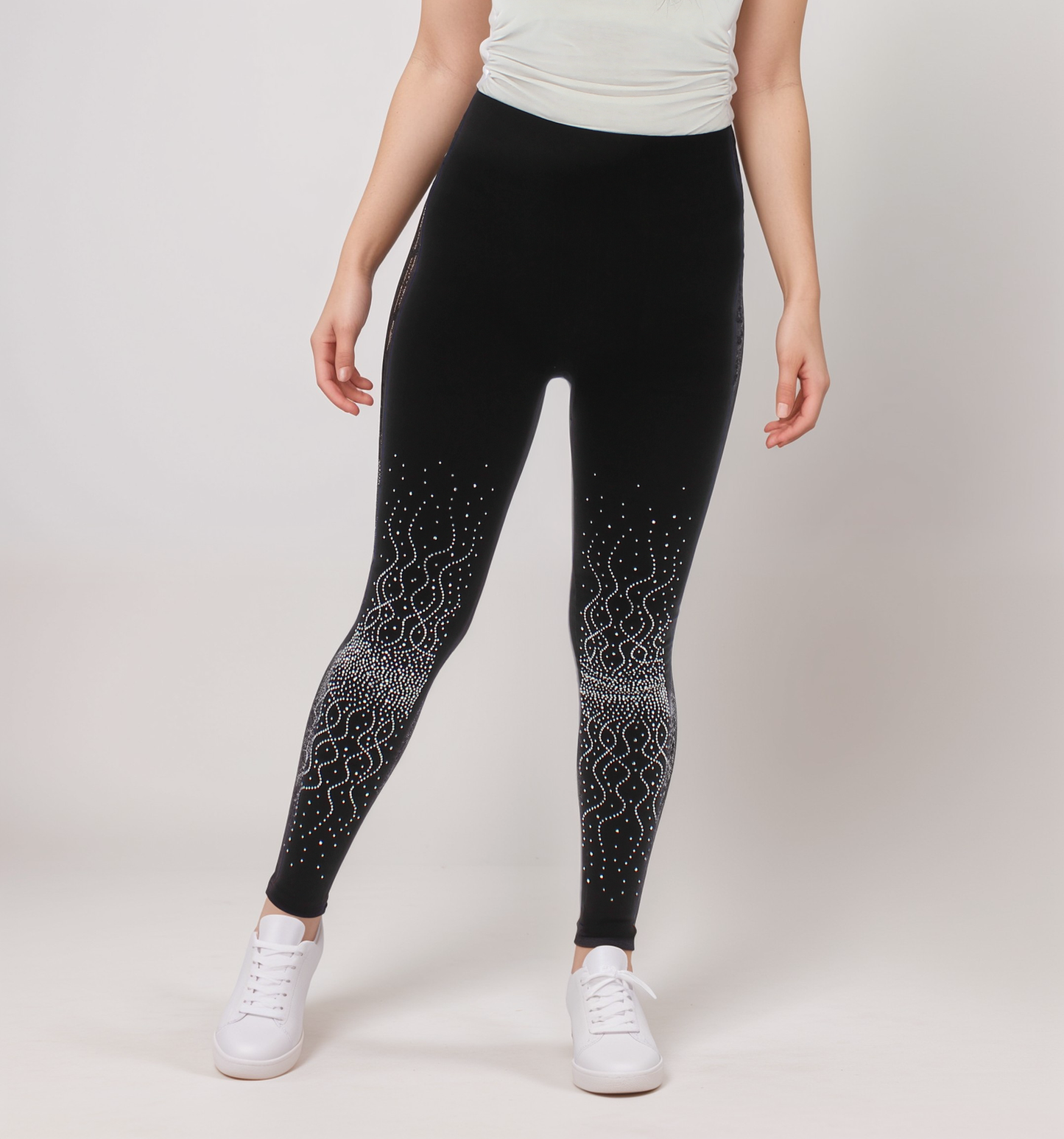 Rhinestone Fleece Lined High-Waist Leggings