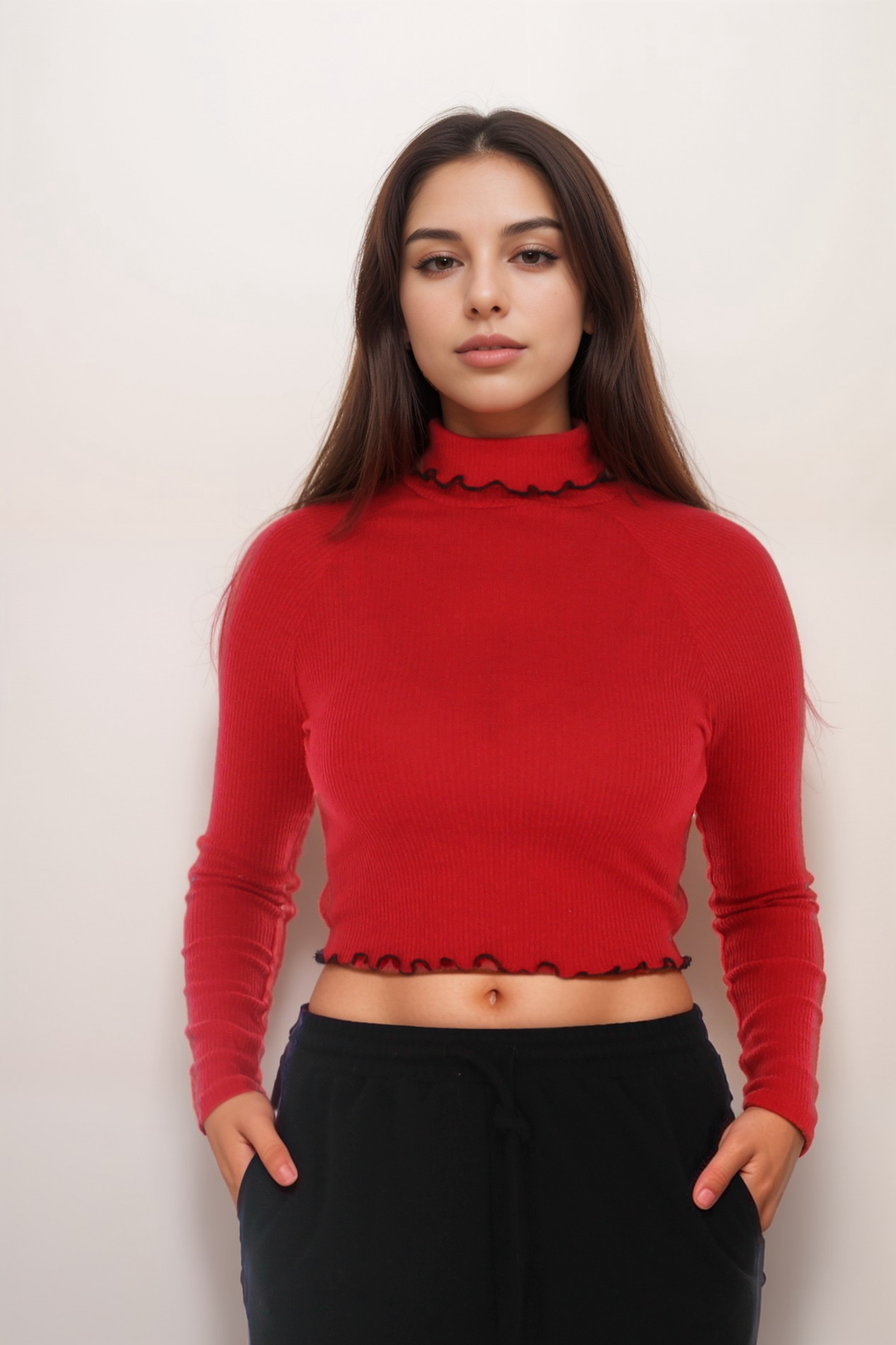 Lettuce-Edge Turtleneck Top