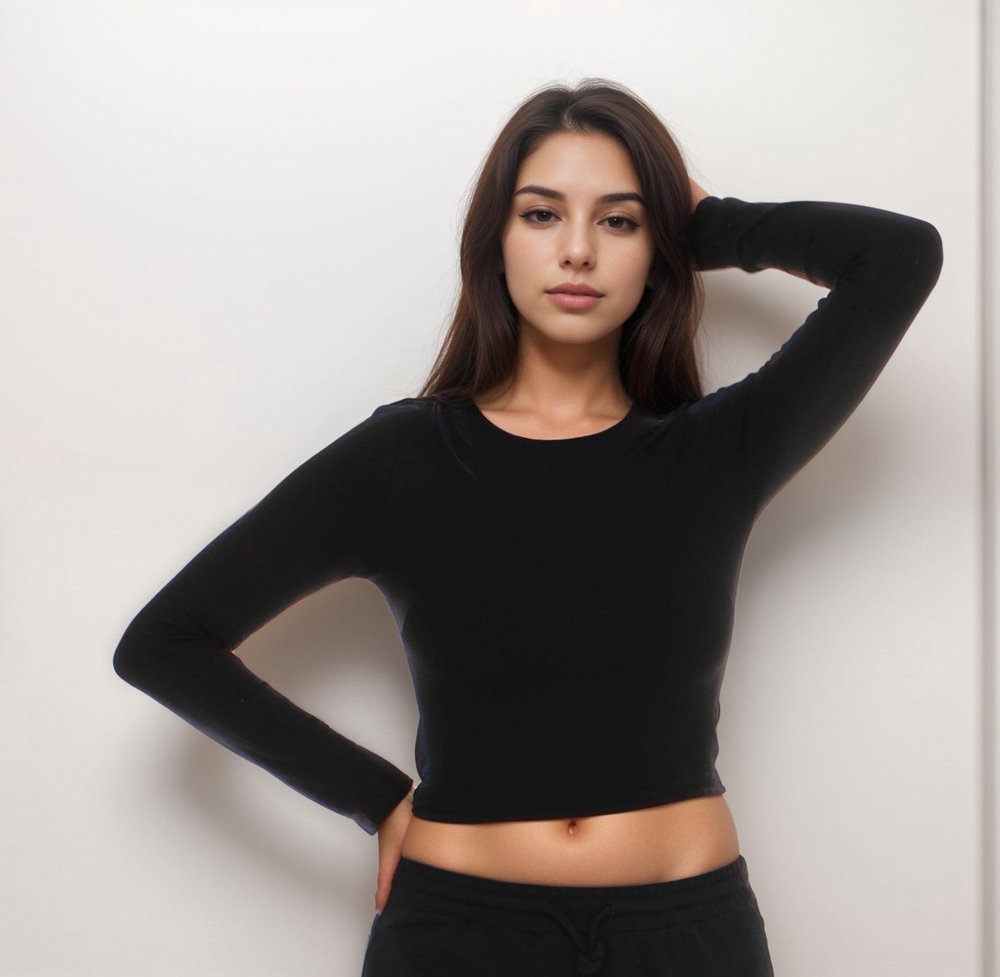 Ribbed Long Sleeve Super Soft Crop Top
