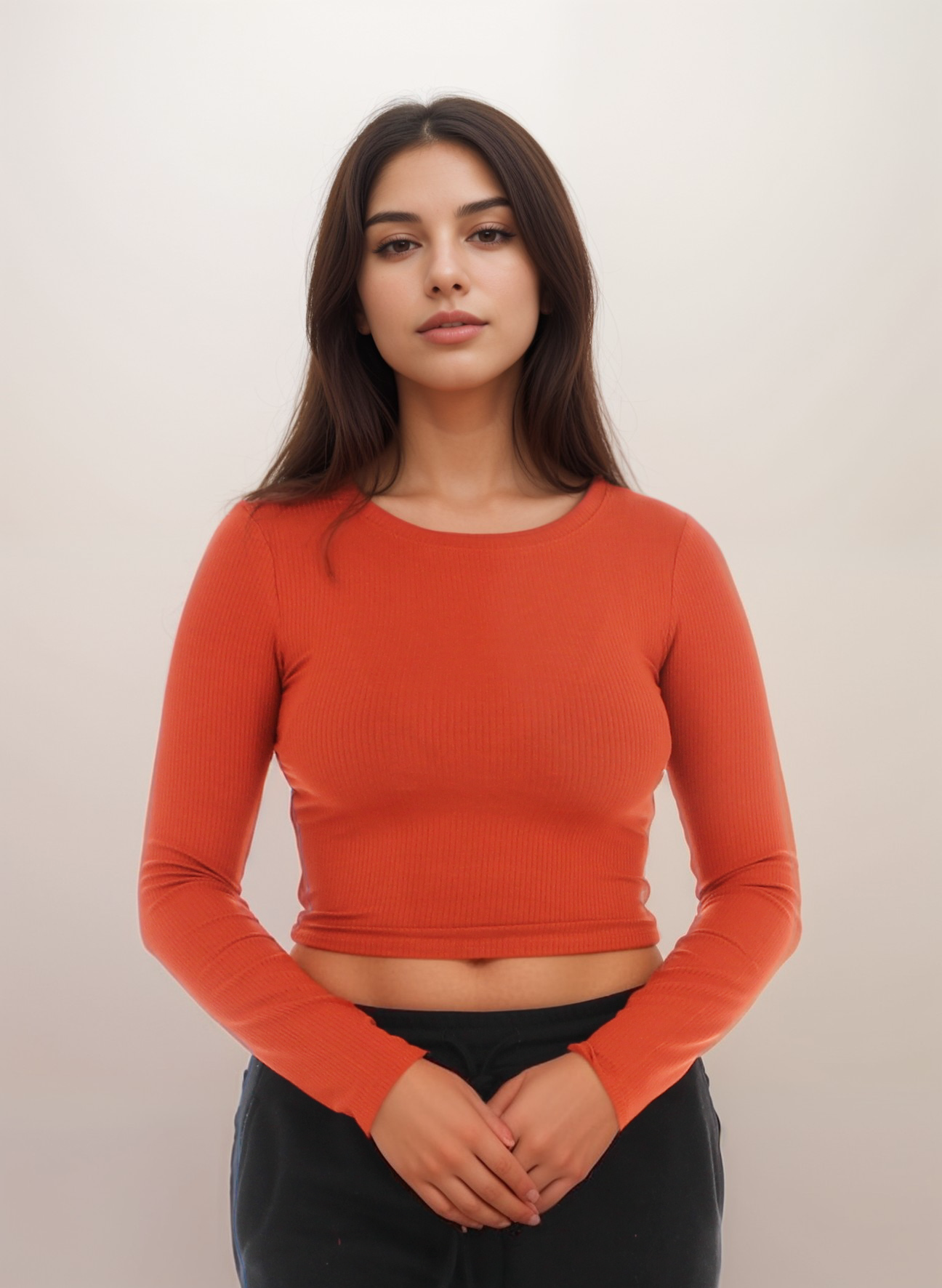 Ribbed Long Sleeve Super Soft Crop Top