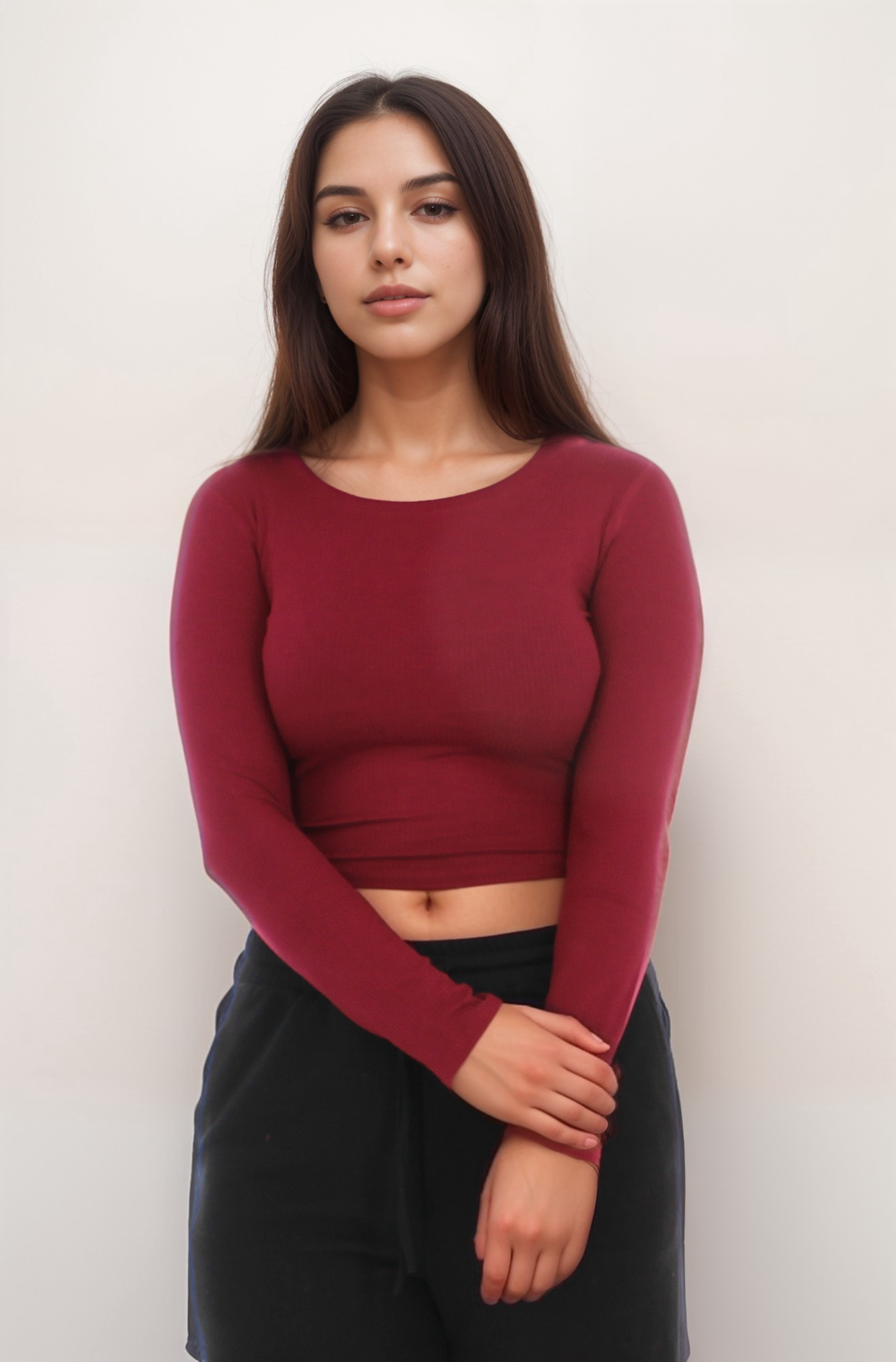 Ribbed Long Sleeve Super Soft Crop Top