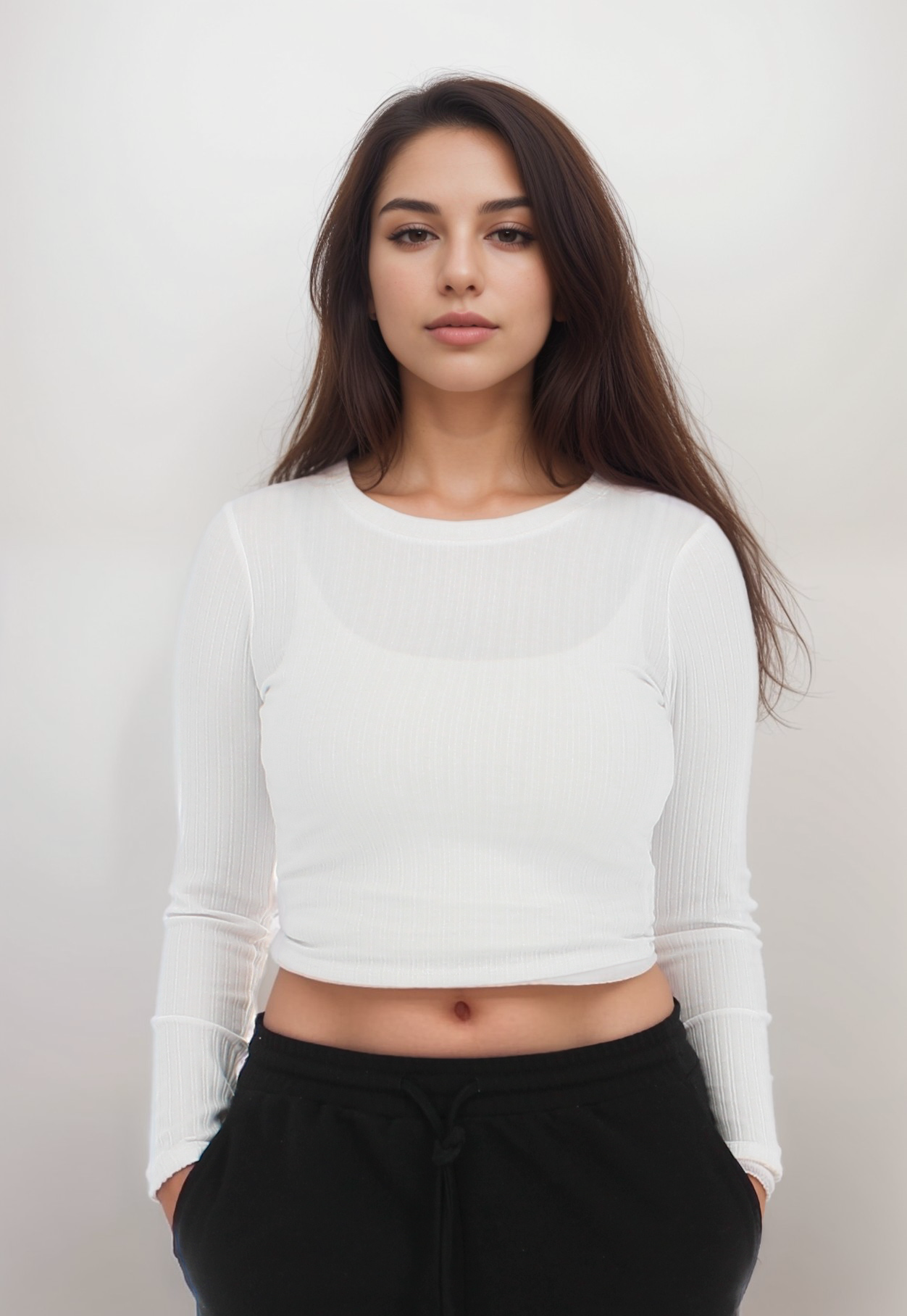 Ribbed Long Sleeve Super Soft Crop Top