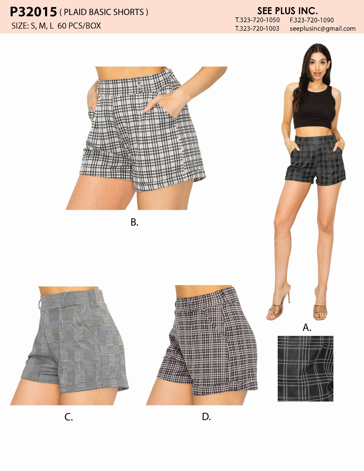 Plaid Tailored Shorts