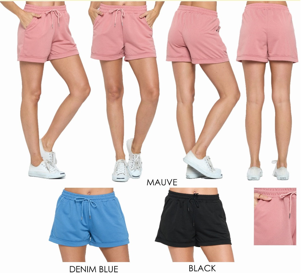 Drawstring Terry Shorts
