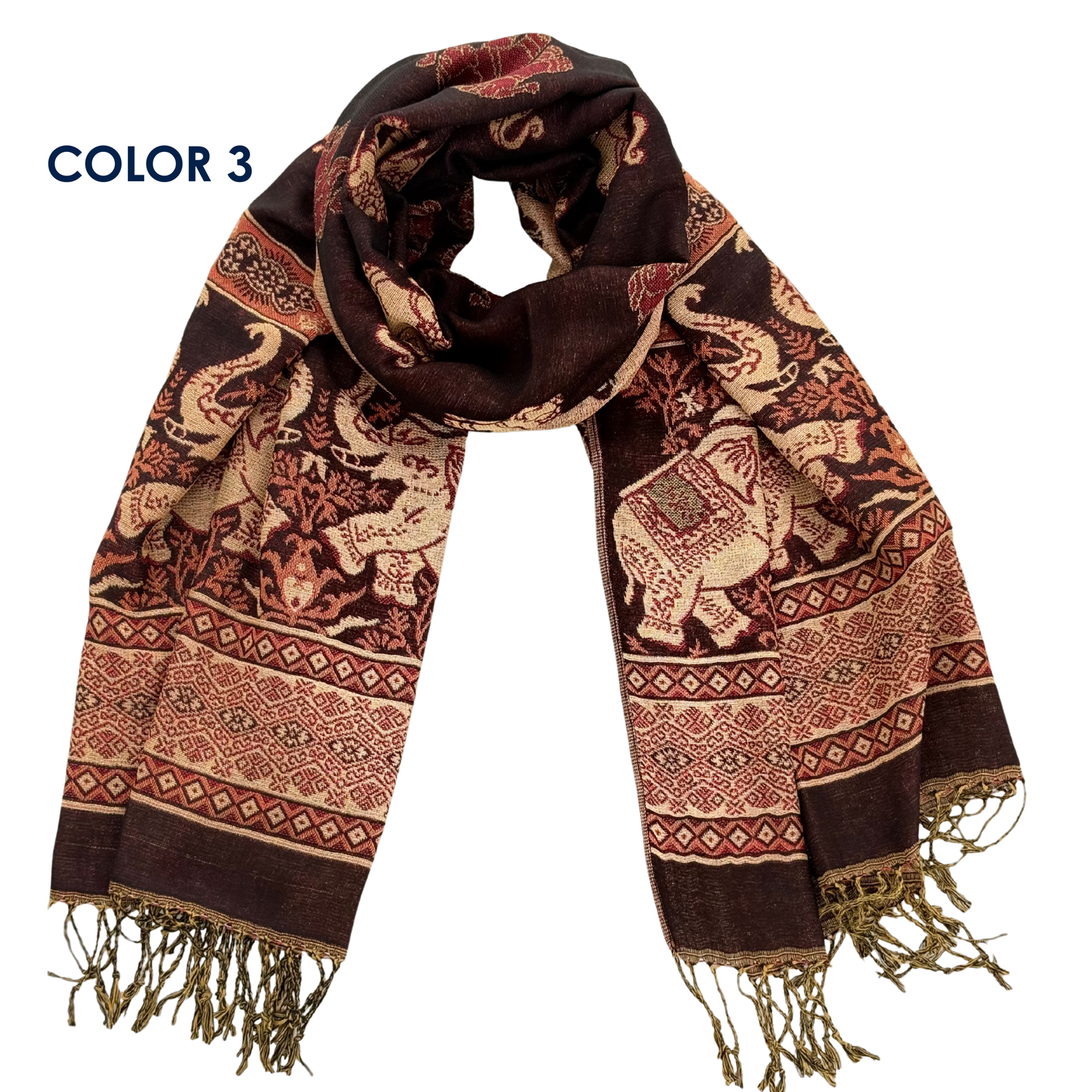 Elephant Luxury Pashmina Shawl