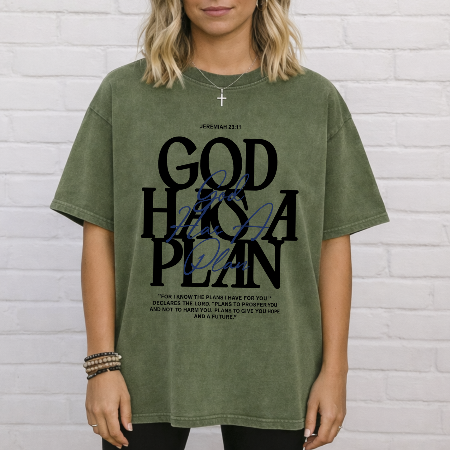 God Has A Plan- Acid Vintage Washed Tshirt