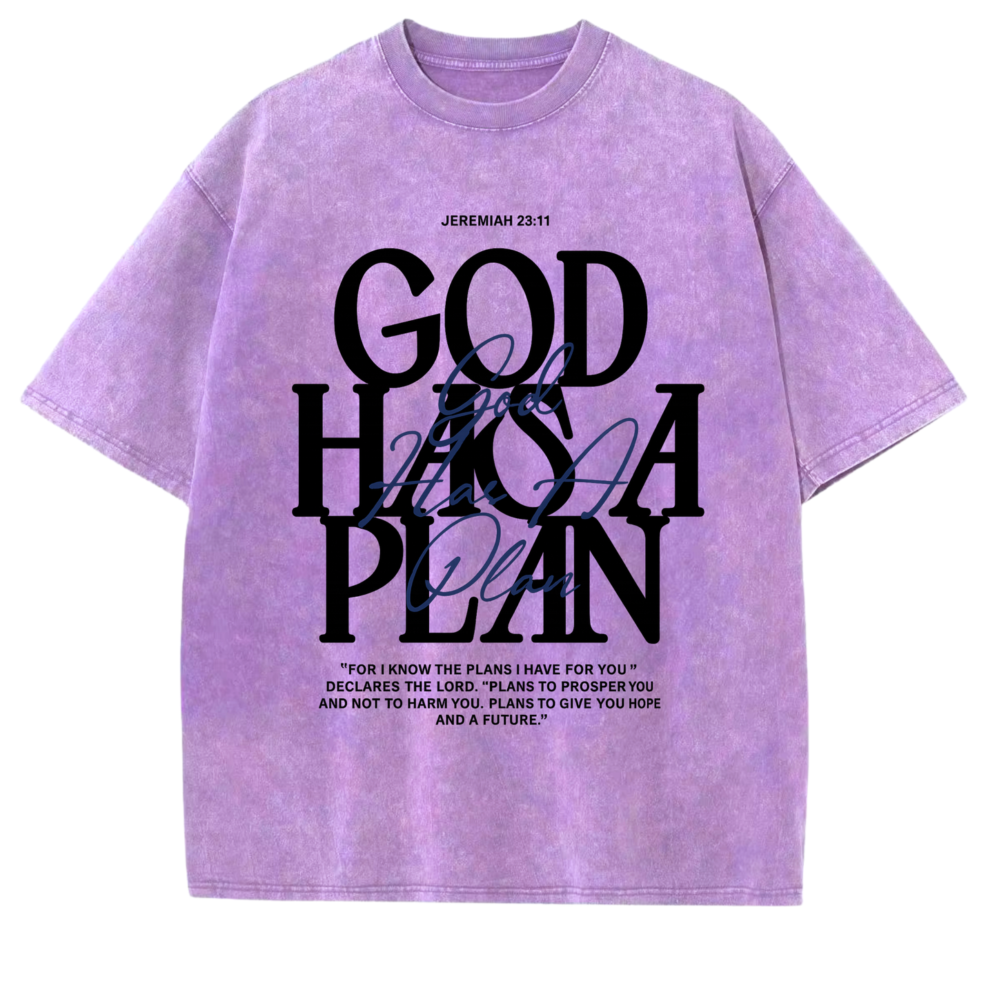 God Has A Plan- Acid Vintage Washed Tshirt