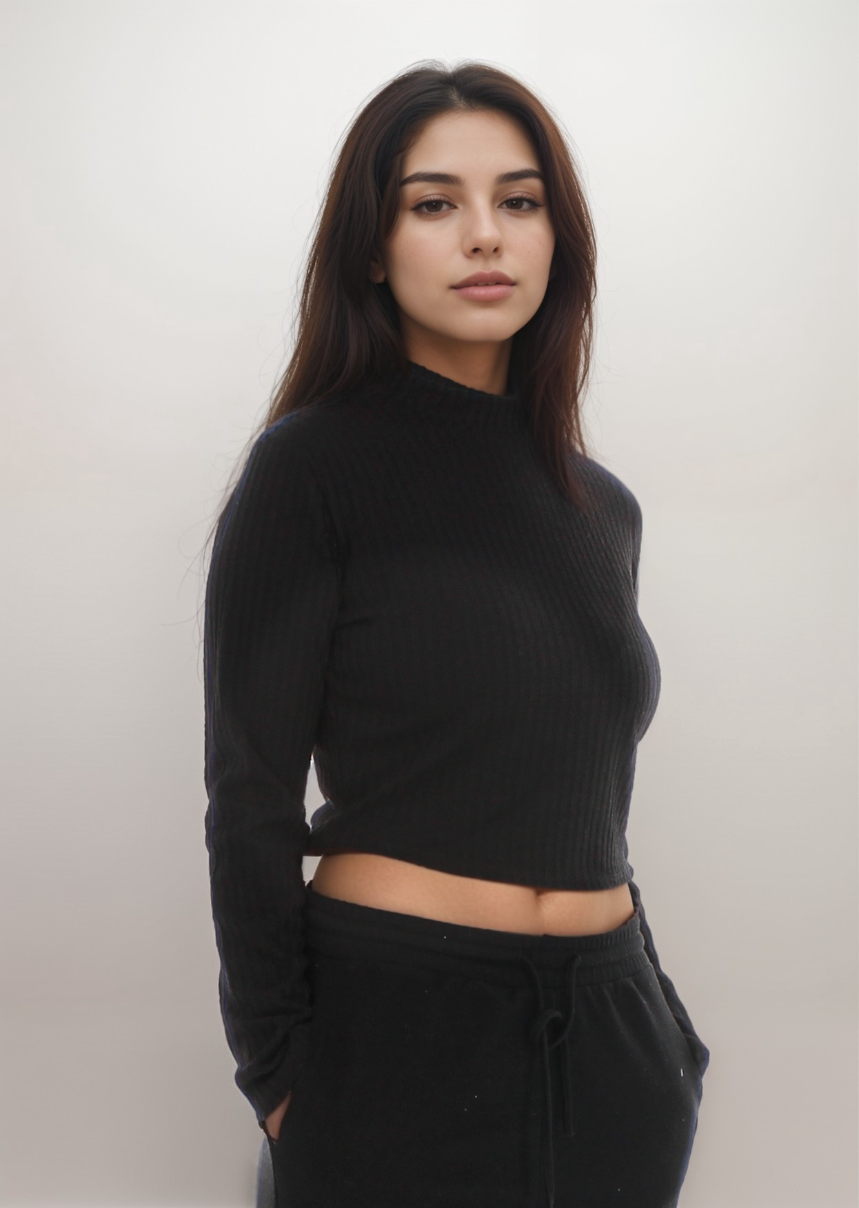 Ribbed Mock Neck Top
