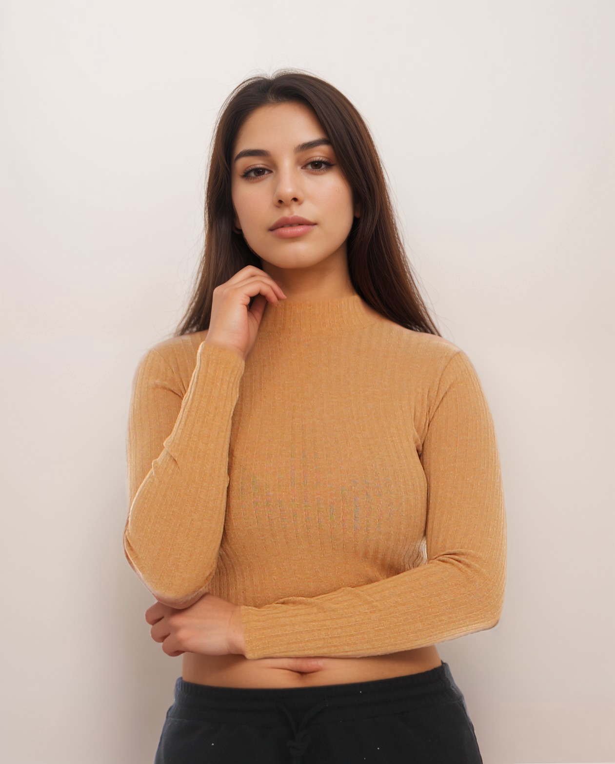 Ribbed Mock Neck Top