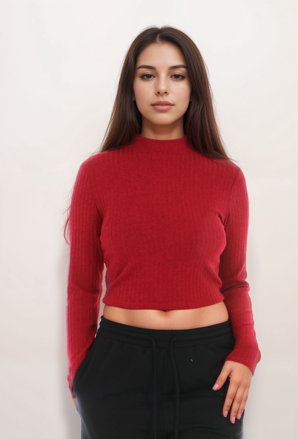 Ribbed Mock Neck Top