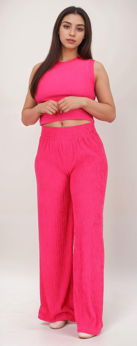 Cute Crop Top and Trousers Summer 2 piece Set