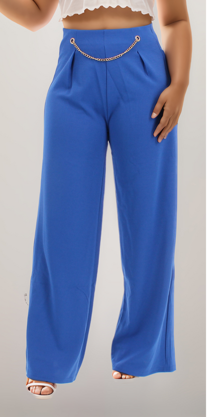Chain Trim Wide Leg Pants