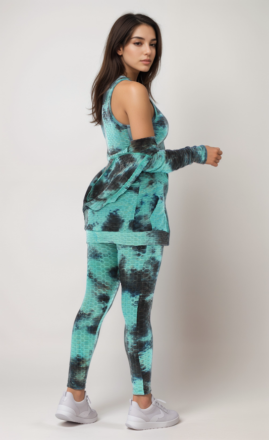 Tie-dye 3 Piece Yoga Set