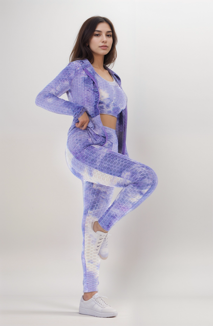 Tie-dye 3 Piece Yoga Set
