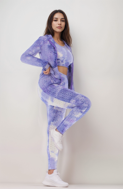 Tie-dye 3 Piece Yoga Set