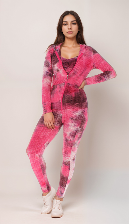 Tie-dye 3 Piece Yoga Set