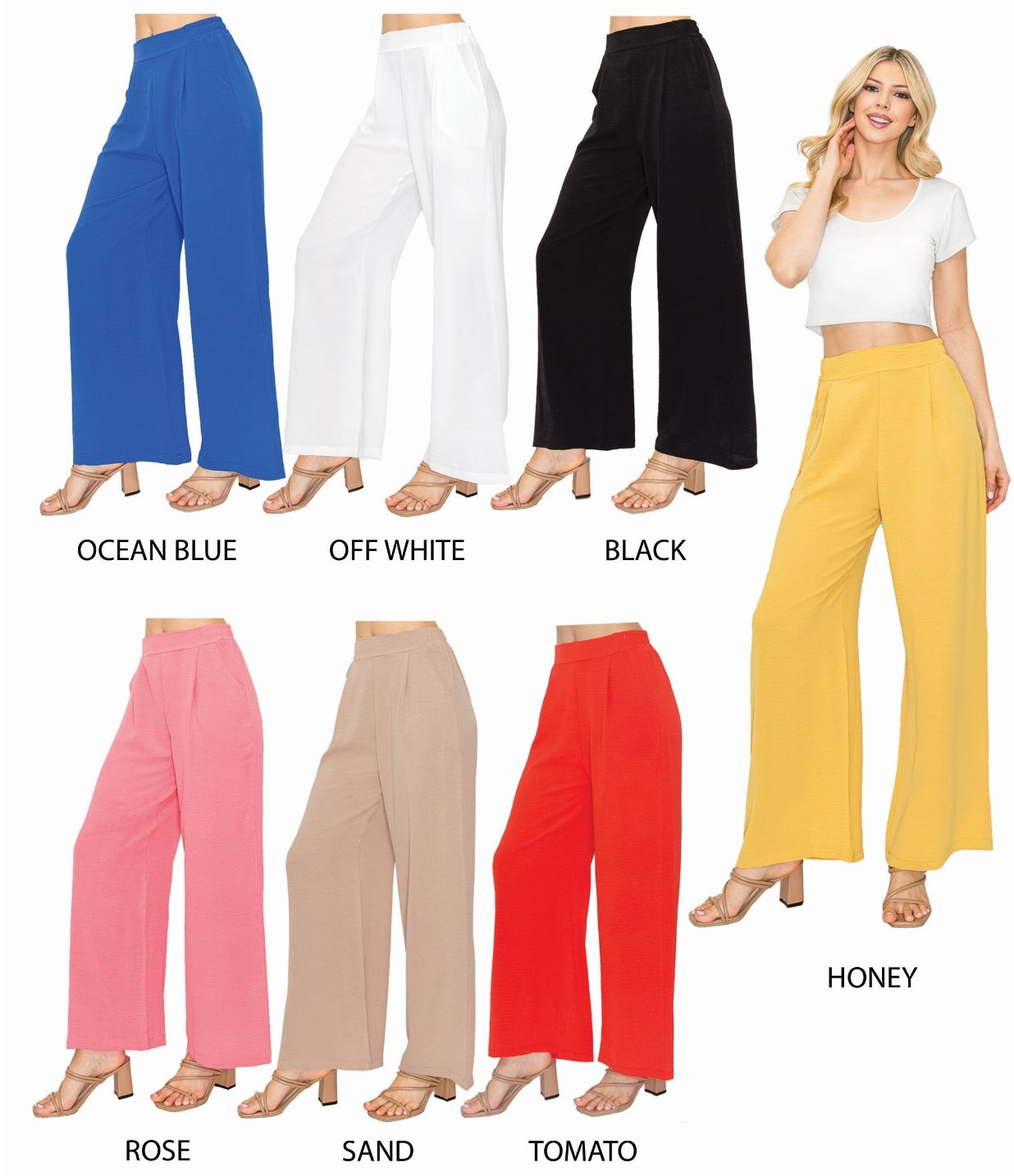 Wide Leg High Waisted Palazzo Pants